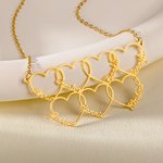 Personalized 1-8 Names Heart Pendant Necklace Dainty Family Jewellery Birthday Anniversary Mother's Day Gift for Women