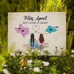 Gepersonaliseerde lange afstand staat tot staat kaart Canvas schilderij met naam Home Decor afstuderen vriendschap Gift voor familie vriend