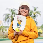 Personalized Cartoon Girl Zipper Pickleball Paddle Protective Cover with Name and Hanging Clip Sports Accessories Birthday Gift for Pickleball Lovers