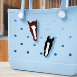 Personalised Horse Face Birthmark Photo Acrylic Button Charm Accessories for Bogg Bag Birthday Holiday Gift for Equestrian Lovers