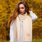 Personalised Pet Dog Cat Silhouette Super Soft Warm Scarf Shawl with Embroidered Name Fashion Accessory Birthday Christmas Gift for Couple Pet Lover