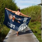 Asciugamano da spiaggia assorbente personalizzato con nome e numero essenziale per vacanze al mare regalo per amanti di basket e pallavolo