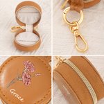 Personalized Portable Birth Flower PU Leather Ring Holder Jewelry Box with Name Birthday Mother's Day Gift for Her