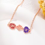 Personalized Dainty 1-8 Colorful Birth Flower Pendant Necklace Family Jewelry Birthday Mother's Day Gift for Women