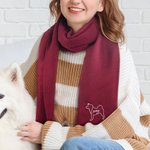 Personalised Pet Dog Cat Silhouette Super Soft Warm Scarf Shawl with Embroidered Name Fashion Accessory Birthday Christmas Gift for Couple Pet Lover