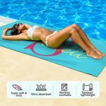 Personalized Multicolor Initial Quick Dry Oversized Beach Towel with Name Summer Travel Essential Birthday Gift for Family Kids