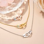 Personligt polishandboja Interlocking Infinity-halsband med dubbla graverade initialer Alla hjärtans dag Polisdag Present till poliskvinnor Par