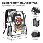 Personlig Coquette Bow Highland Cow Vattentät genomskinlig ryggsäck med justerbar rem och namn Barnkalas Födelsedagspresent till barn