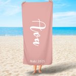 Serviette de Plage Personnalisée avec Nom Linge Super Absorbant Séchage Rapide Multicolore Disponible Cadeau de Vacances pour Famille Amis