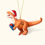 Ornement de Noël Modèle Dinosaure Décor Personnalisé avec Année et Gravure de Nom Cadeau d'Anniversaire de Noël pour Enfants