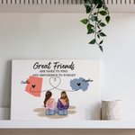Gepersonaliseerde lange afstand staat tot staat kaart Canvas schilderij met naam Home Decor afstuderen vriendschap Gift voor familie vriend