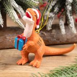 Ornement de Noël Modèle Dinosaure Décor Personnalisé avec Année et Gravure de Nom Cadeau d'Anniversaire de Noël pour Enfants