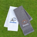 Gepersonaliseerde geborduurde voetbalhelm super absorberende 100% katoenen handdoek met naam en nummer verjaardag team cadeau voor voetballers liefhebbers