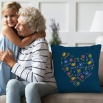 Personligt ordmoln födelse blomma hjärta mjuk kasta kuddeöverdrag med 1-15 namn mors dag födelsedag inflyttningspresent för mormor mamma