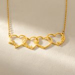 Personalized 1-8 Names Heart Pendant Necklace Dainty Family Jewellery Birthday Anniversary Mother's Day Gift for Women