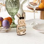 Personalized Cute Bunny Wooden Money Holder with Name Easter Basket Stuffers Home Decor Birthday Gift for Boys Girls