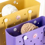 Personalized Portable Birth Flower Yarn Spinner Clear Name Storage Bag Set Crochet Knitting Accessories for Bogg Birthday Gift for Craft Lovers