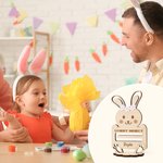 Personalized Cute Bunny Wooden Money Holder with Name Easter Basket Stuffers Home Decor Birthday Gift for Boys Girls