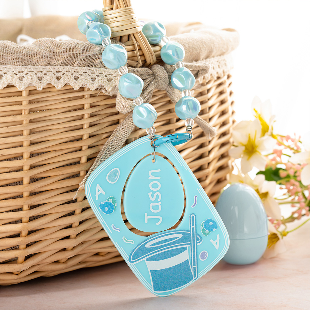 Chapeau magique personnalisé Carte de poker avec étiquette en perles et nom Accessoires de fête Cadeau d'anniversaire Cadeau de Pâques pour enfants