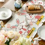 Runner da tavola a tema di coniglio di Pasqua personalizzabile con 1-10 nomi decorazione per cucina regalo ideale per famiglia
