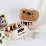 Stampa leopardata personalizzata 1-12 nomi Borsa per il trucco in pelle PU Accessori da viaggio Regalo di compleanno per la festa della mamma per lei