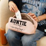 Stampa leopardata personalizzata 1-12 nomi Borsa per il trucco in pelle PU Accessori da viaggio Regalo di compleanno per la festa della mamma per lei