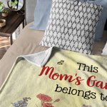 Personalized Multicolor Heart Birth Flower Garden Soft Family Throw Blanket with 1-12 Names Home Decor Birthday Mother's Day Gift for Mom Grandma