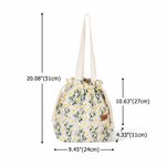 Personalized Embroidered Daisy Drawstring Lunch Bag with Engraved Name and Pockets Birthday Back to School Picnic Gift for Women Kids