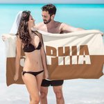 Personalized Artistic Two-color Collage Name Quick Dry Oversized Microfiber Beach Towel Holiday Travel Essential Birthday Gift for Family Friends