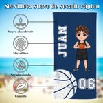 Toalla de playa personalizada de baloncesto y voleibol con nombre y número regalo esencial para los amantes de los deportes de pelota