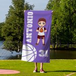 Toalla de playa personalizada de baloncesto y voleibol con nombre y número regalo esencial para los amantes de los deportes de pelota