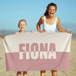 Personalized Artistic Two-color Collage Name Quick Dry Oversized Microfiber Beach Towel Holiday Travel Essential Birthday Gift for Family Friends