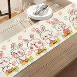 Runner da tavola a tema di coniglio di Pasqua personalizzabile con 1-10 nomi decorazione per cucina regalo ideale per famiglia