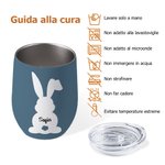 Bicchiere da 355ml termico isolato personalizzato con nome e testo regalo di Pasqua per famiglia e bambini