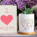 Henkilökohtainen värikäs Sydän Syntymä Kukka Nimi Pilvi Keraaminen Planter Potti salaojitus ja bambu pohja Syntymäpäivä Äitienpäivä lahja äidille isoäitiille