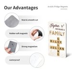 Henkilökohtainen Me teemme perheen ristisanatehtävä Scrabble Puzzle Jääkaappi Magneetti nimet Syntymäpäivä Housewarming lahja perheelle