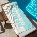 Personalized Artistic Two-color Collage Name Quick Dry Oversized Microfiber Beach Towel Holiday Travel Essential Birthday Gift for Family Friends