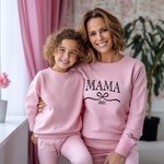 Personalized Multicolor Bow Grandma Soft Sweatshirt Hoodie with 1-12 Grandkids' Names Mother's Day Birthday Gift for Grandma Mom