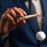 Personalised Mini Baseball Softball Keychain Set with Name and Box Wedding Party Thank You Gift for Groomsmen Ball Game Lovers