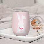 Bicchiere da 355ml termico isolato personalizzato con nome e testo regalo di Pasqua per famiglia e bambini