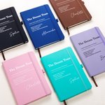 Personalized Dream Team PU Leather A5 Notebook with Name and Bookmark Team Appreciation Thank You Gift for Employee Office Workers