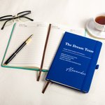 Personalized Dream Team PU Leather A5 Notebook with Name and Bookmark Team Appreciation Thank You Gift for Employee Office Workers