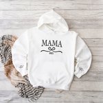 Personalized Multicolor Bow Grandma Soft Sweatshirt Hoodie with 1-12 Grandkids' Names Mother's Day Birthday Gift for Grandma Mom