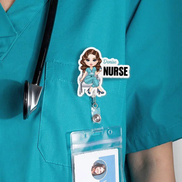 Badge personnalisé en acrylique avec nom et titre de poste Cadeau de la semaine de l'infirmière pour médecin, infirmière et personnel médical