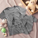 T-shirt Onesie Bébé 100% Coton Minimaliste Personnalisé avec Nom Motif Bière et Bouteille de Lait Cadeau Anniversaire Fête des Pères pour Nouveau Papa