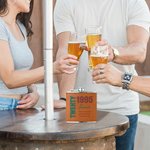 Personalized Blessing Message Portable 6 oz Leather Cover Hip Flask with Name and Age Birthday Wedding Gift for Men Liquor Lovers