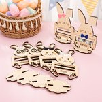 Personalized Cute Bunny Wooden Money Holder with Name Easter Basket Stuffers Home Decor Birthday Gift for Boys Girls