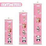 Personalized Stars Clouds Cute Zebra Tiger Forest Animals Hanging Growth Chart with Name Nursery Room Decor Birthday Christmas Gift for Boys Girls