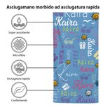 Asciugamano da spiaggia personalizzato Colorful Sunglass Soft Name Quick Dry Beach Towel Accessori da spiaggia per le vacanze regalo per la famiglia