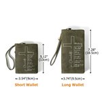 Personalizada Cruz Versículo de la Biblia Pulsera Tríptico de cuero billetera con nombre y ranuras para tarjetas Cumpleaños Bautizo Regalo para Cristianos Mujeres